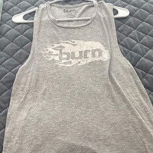 burn Women's Gray Logo Tank Top